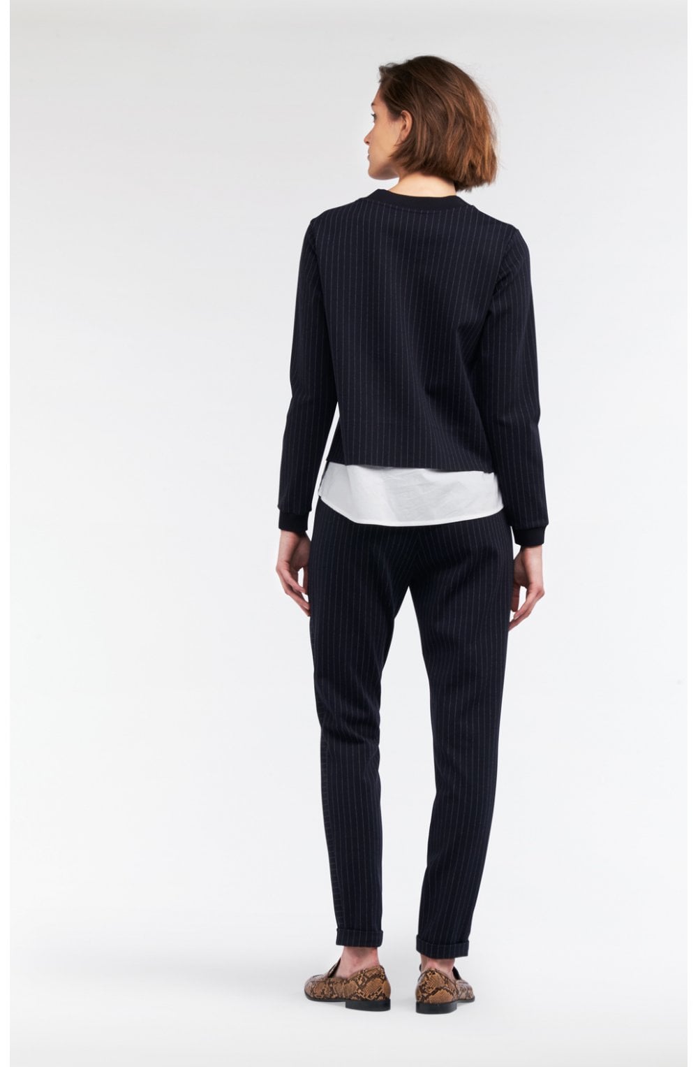 Pin Striped Layered Effect Top