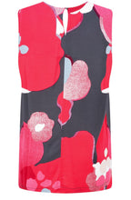 Pop Fuchsia Bold Print Sleeveless Blouse