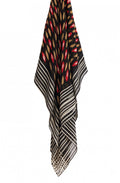 Red & Black Patterned Scarf