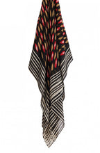 Red & Black Patterned Scarf