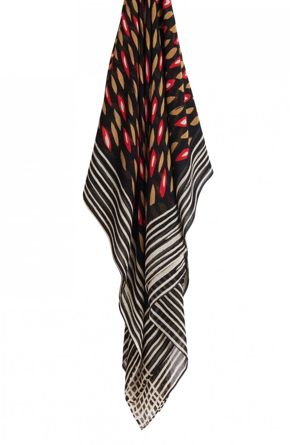 Red & Black Patterned Scarf