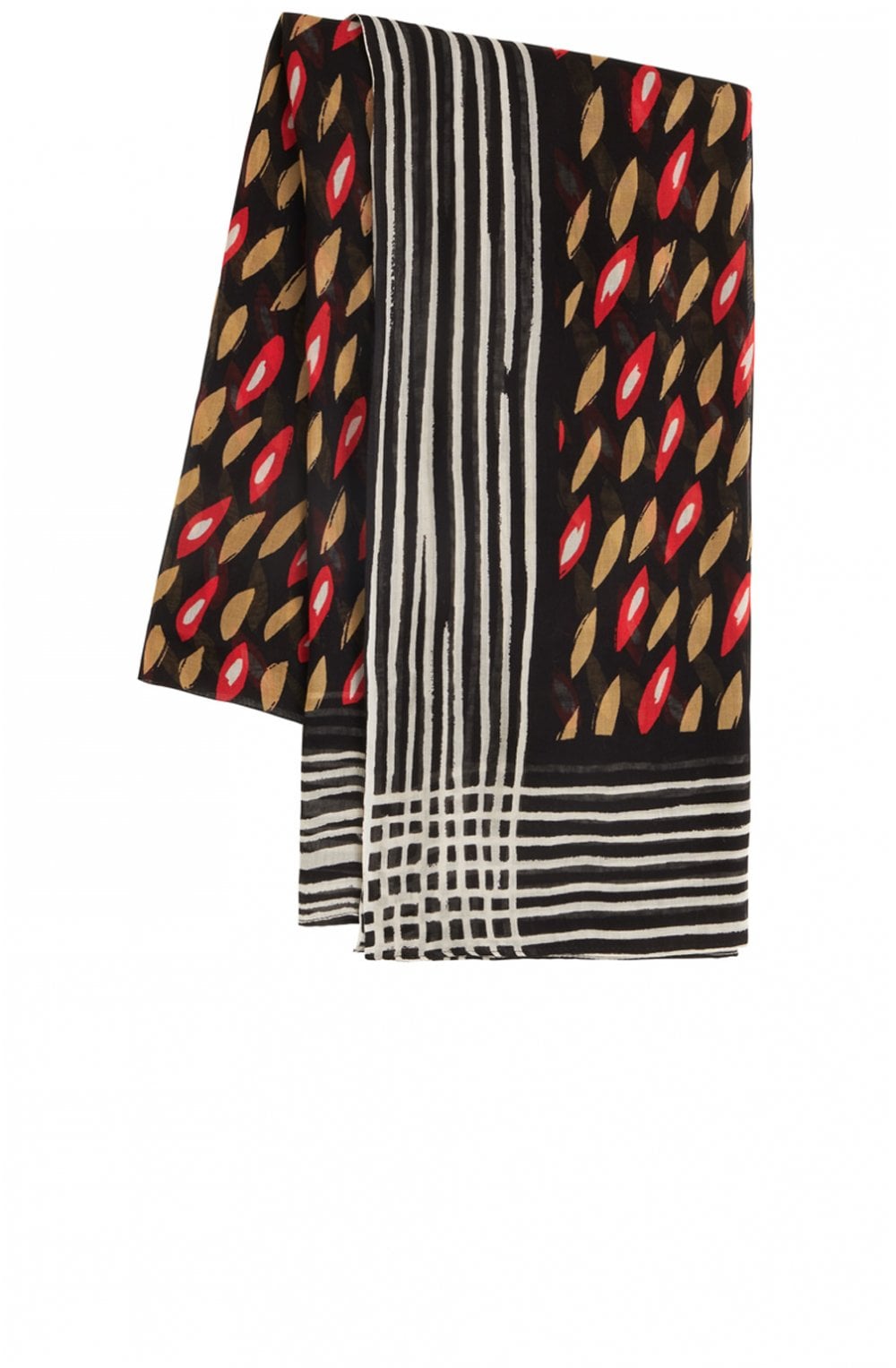 Red & Black Patterned Scarf
