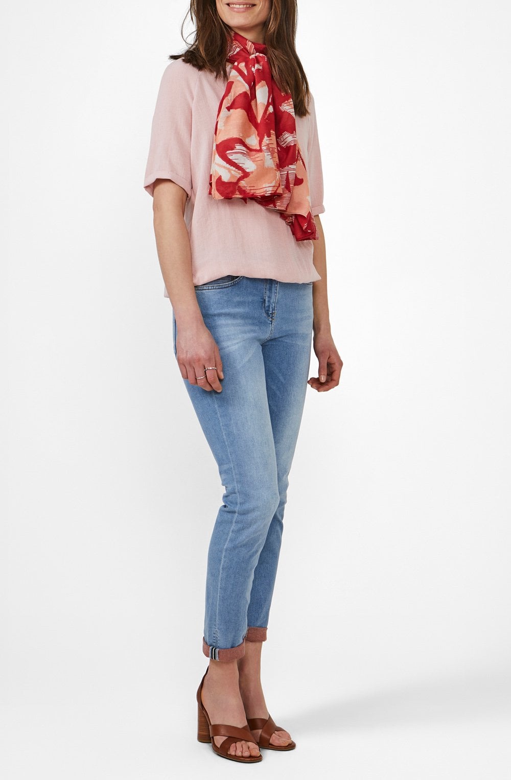 Red Bold Print Scarf