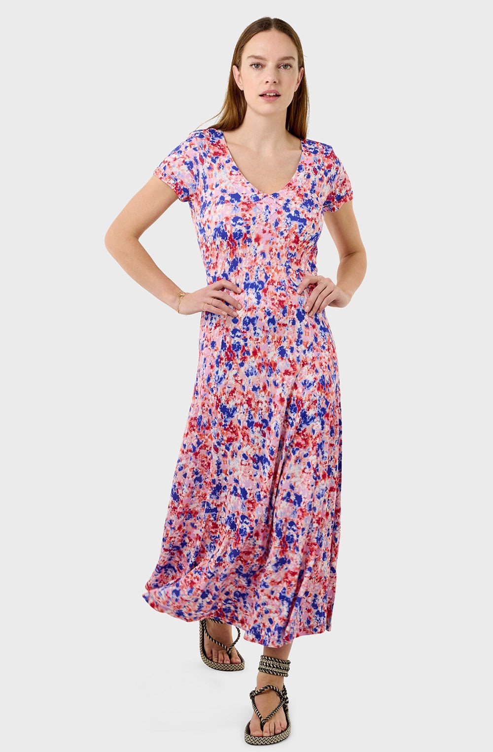 Red Bud Bold Print Maxi Dress