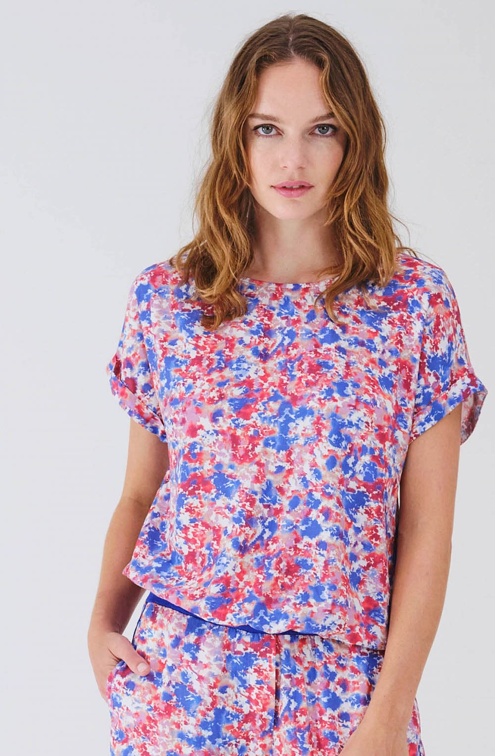 Red Bud Bold Print T Shirt