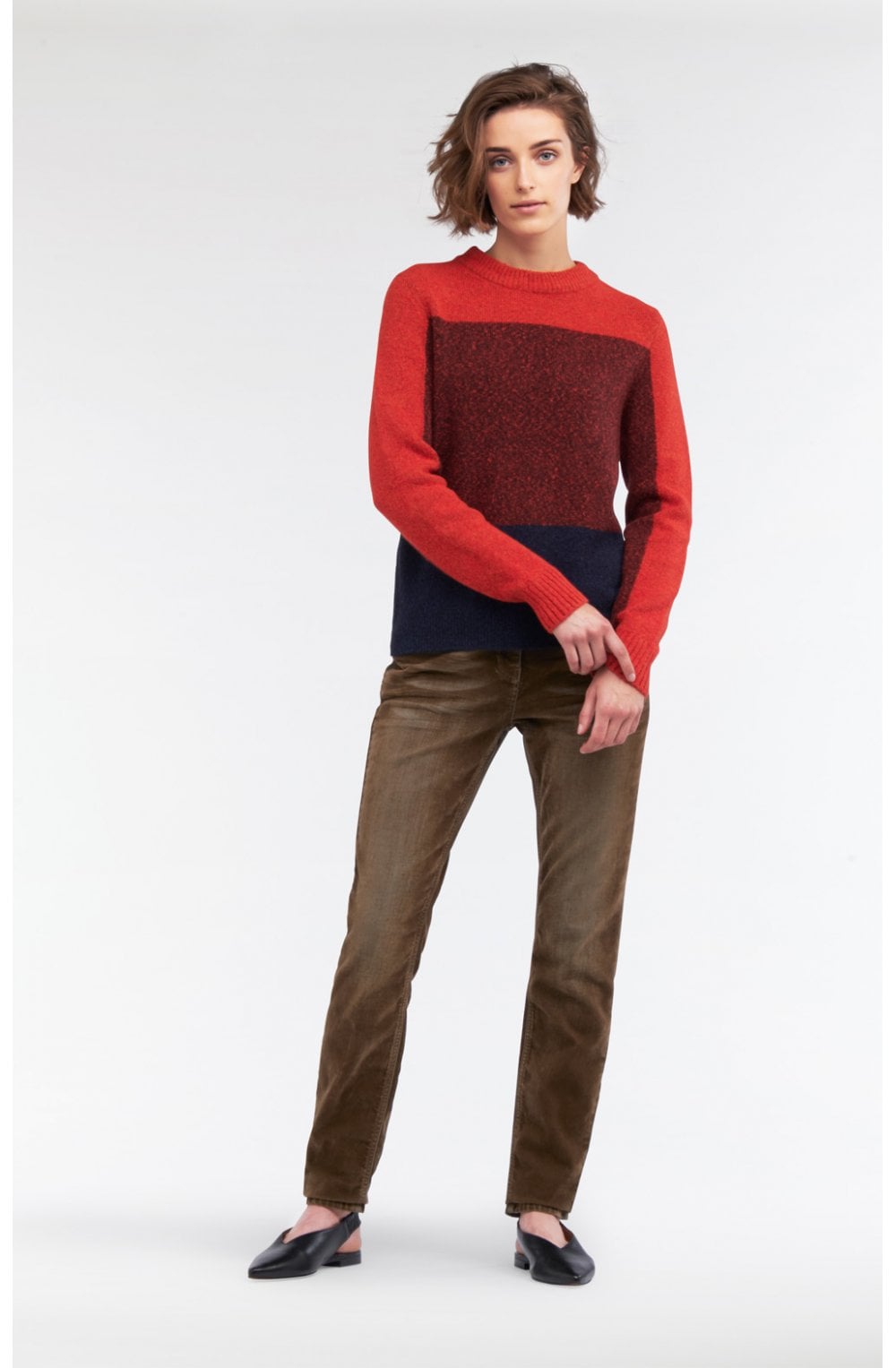 Red Clay Block Design Jumper