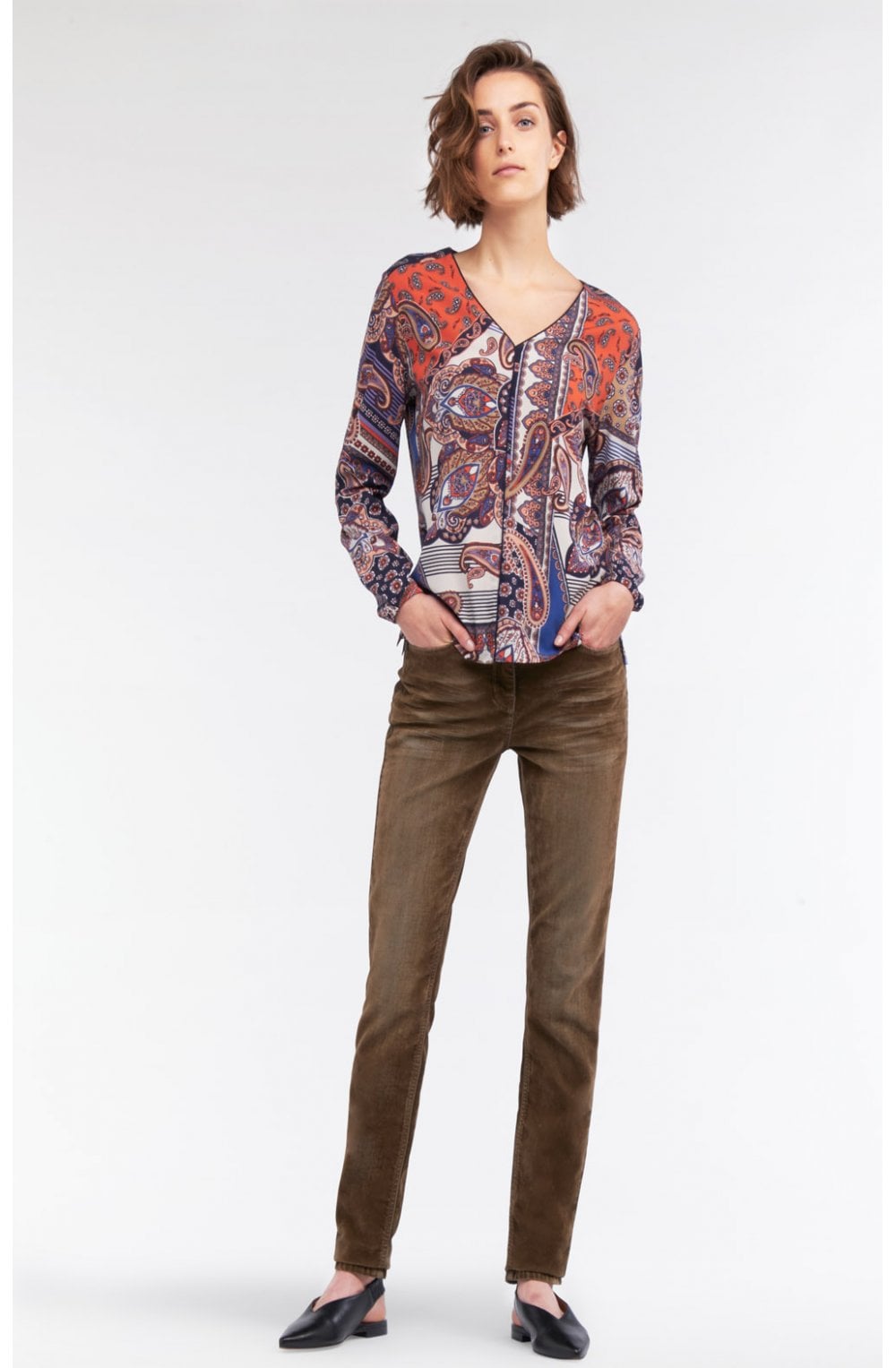 Red Clay Patterned Blouse