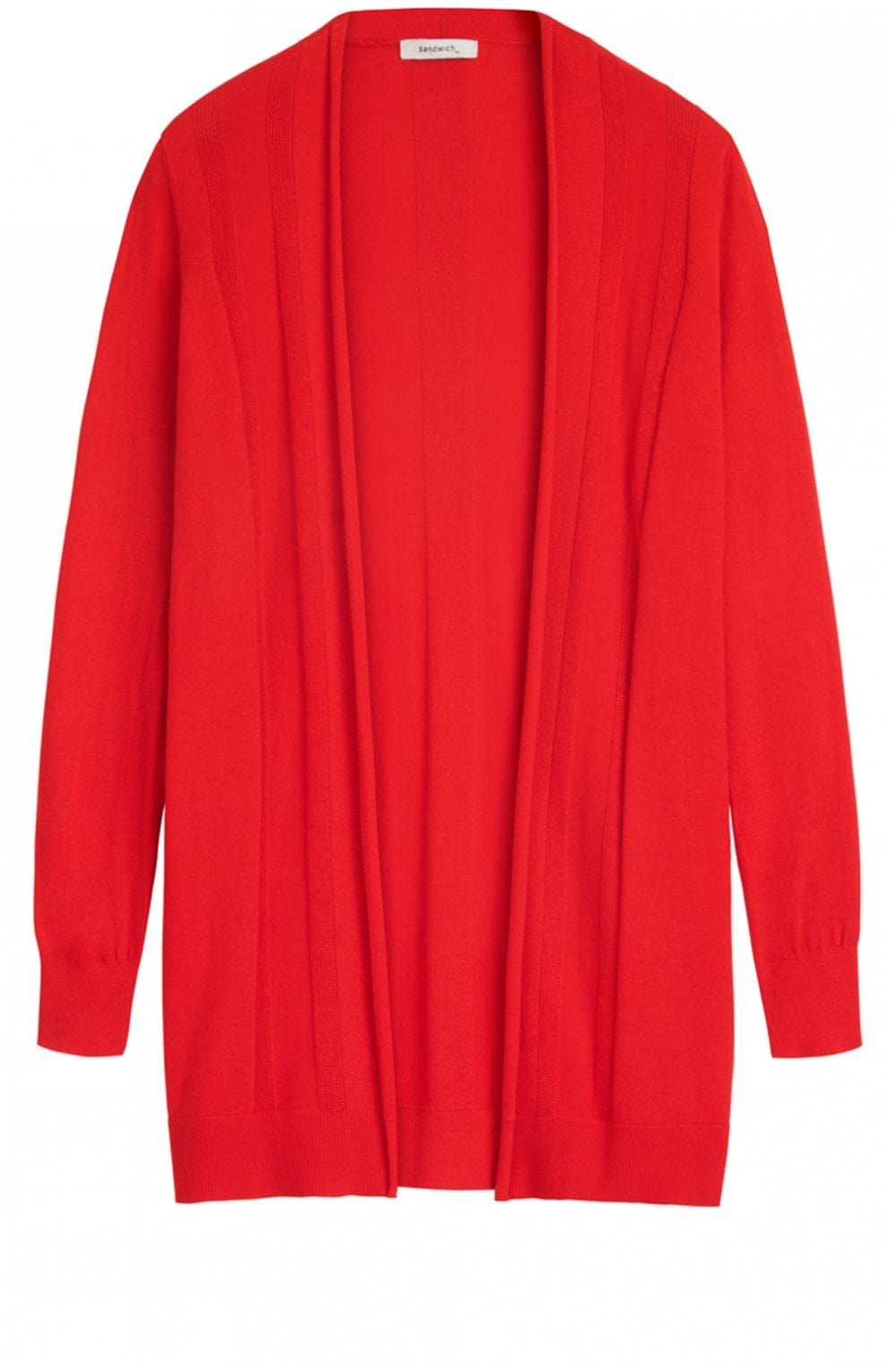 Red Fine Knit Cardigan
