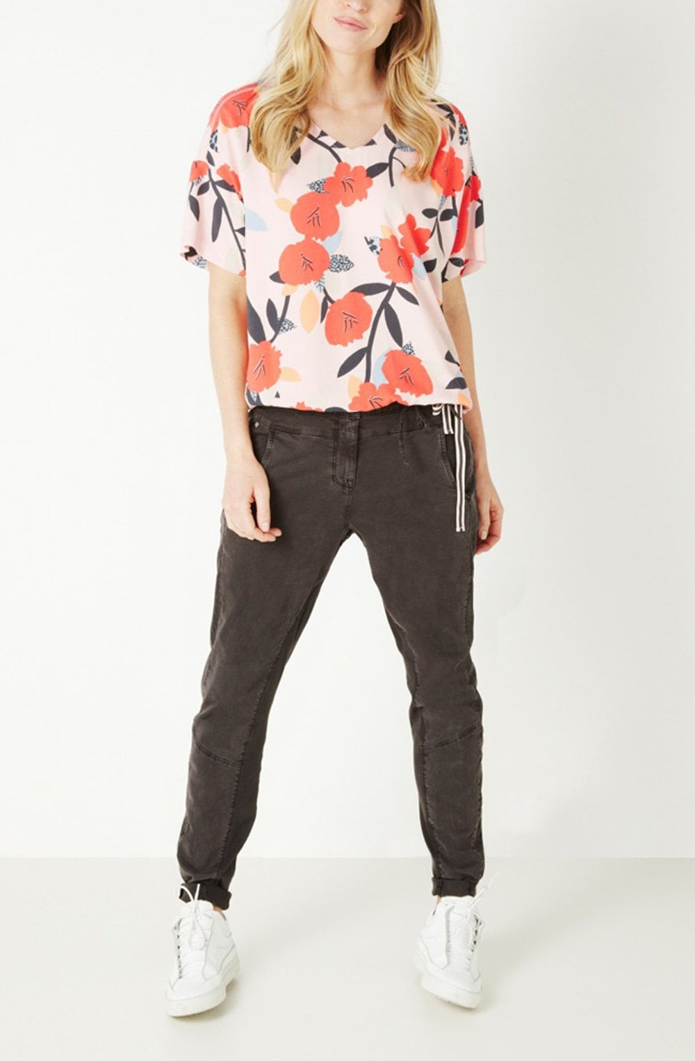 Red Floral Blouse