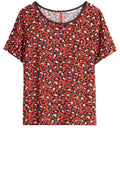 Red Leopard Print Blouse