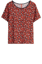 Red Leopard Print Blouse