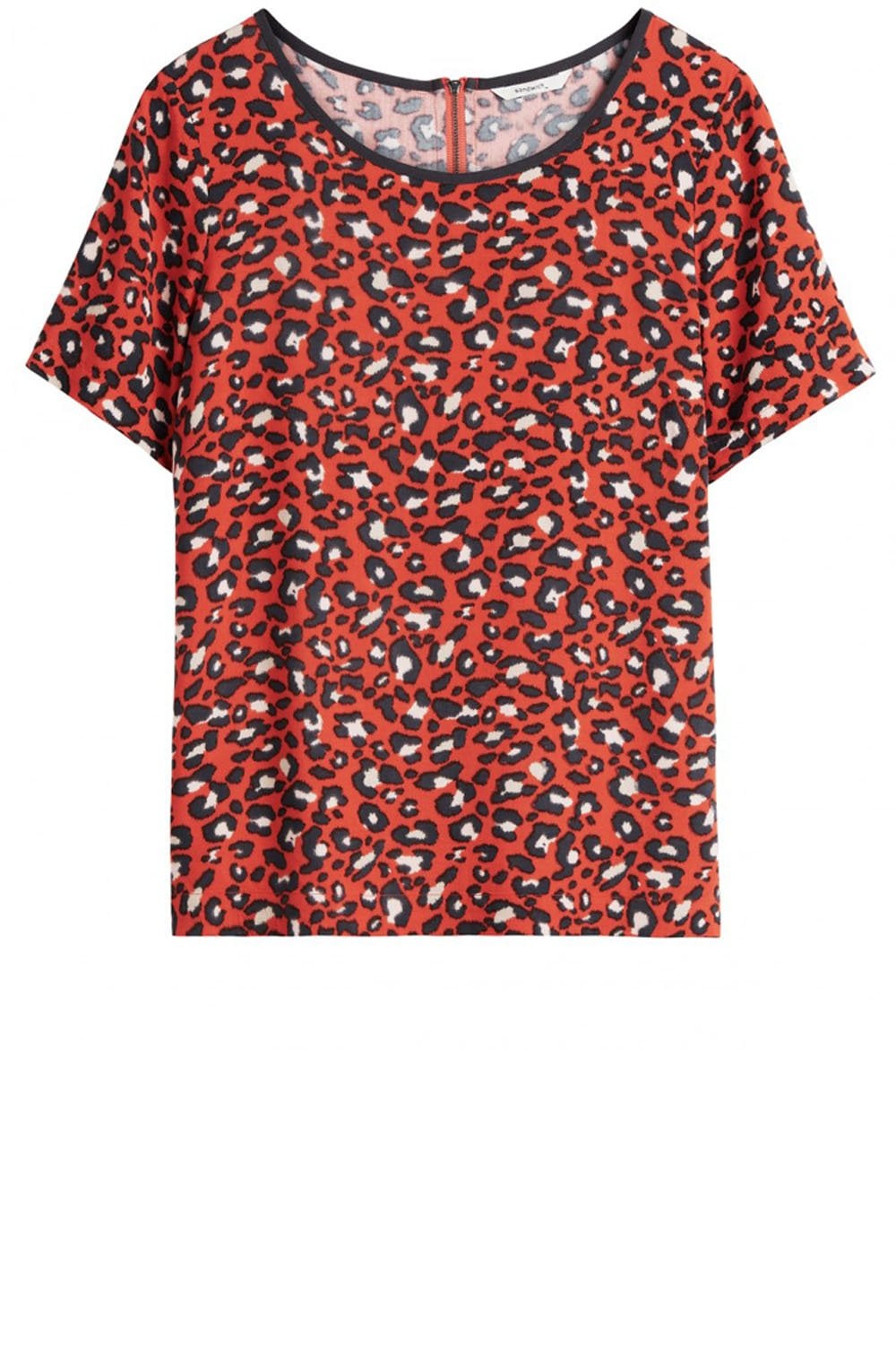 Red Leopard Print Blouse