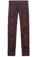 Red & Navy Floral Jeans