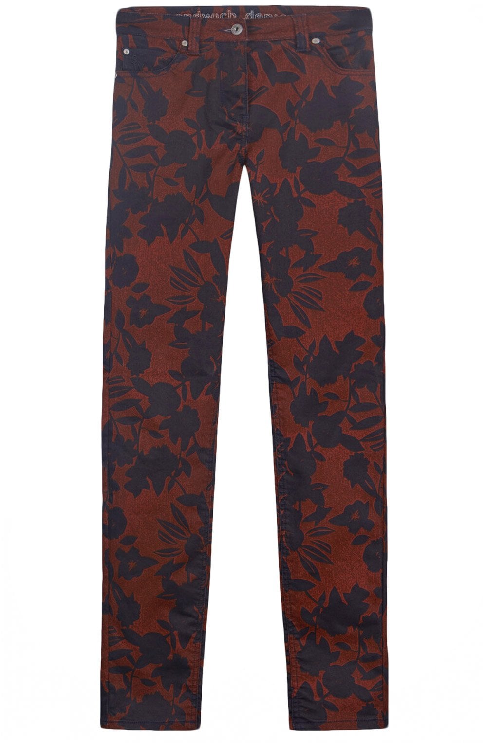 Red & Navy Floral Jeans