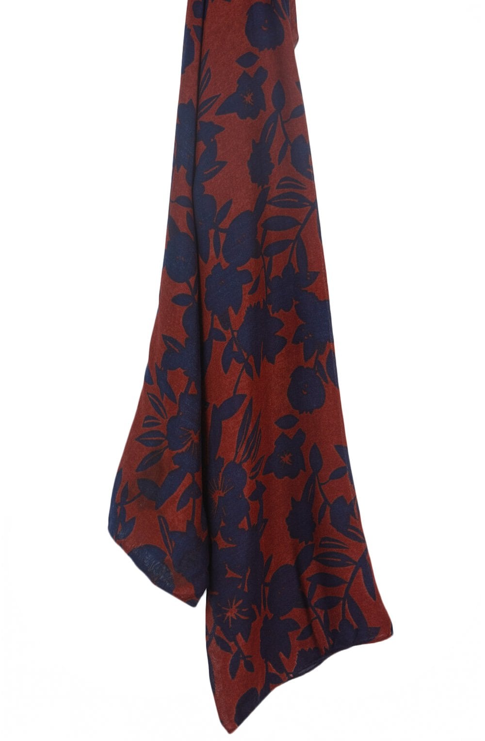 Red & Navy Floral Scarf