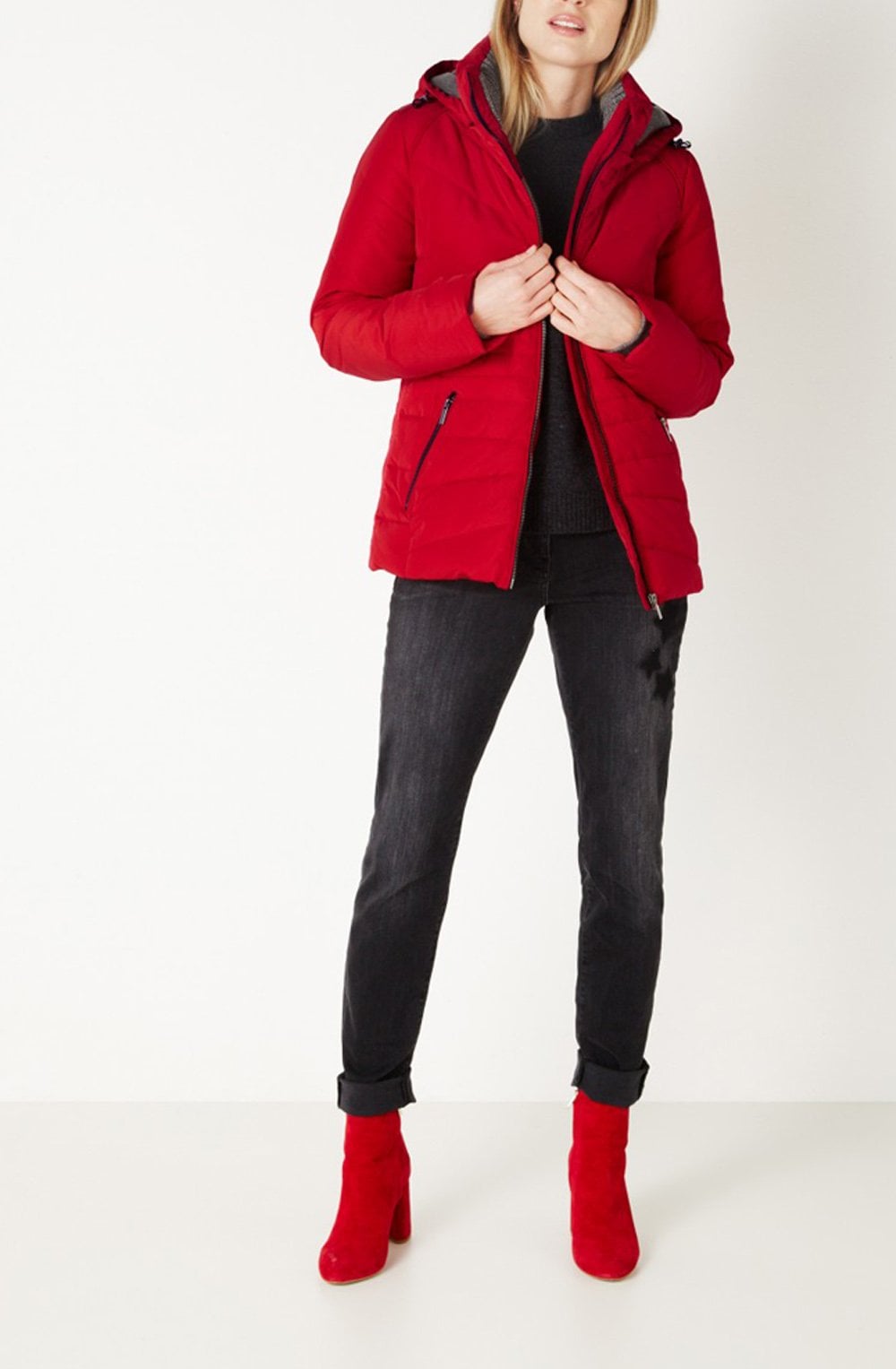 Red Quilted Coat