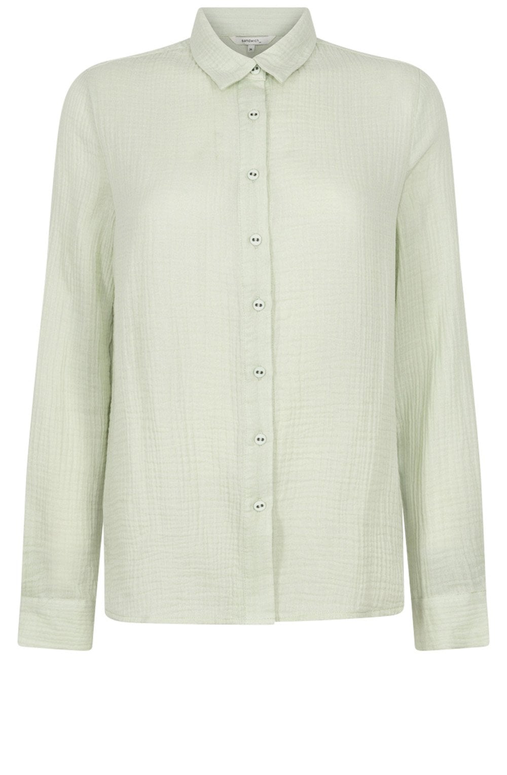 Sea Foam Muslin Blouse with Collar