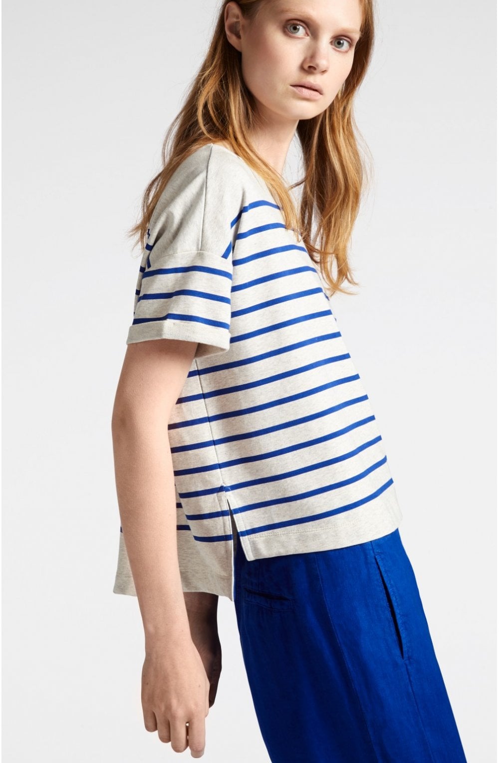 Signal Blue Striped Top