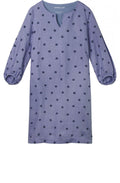Spot Print Linen Shift Dress