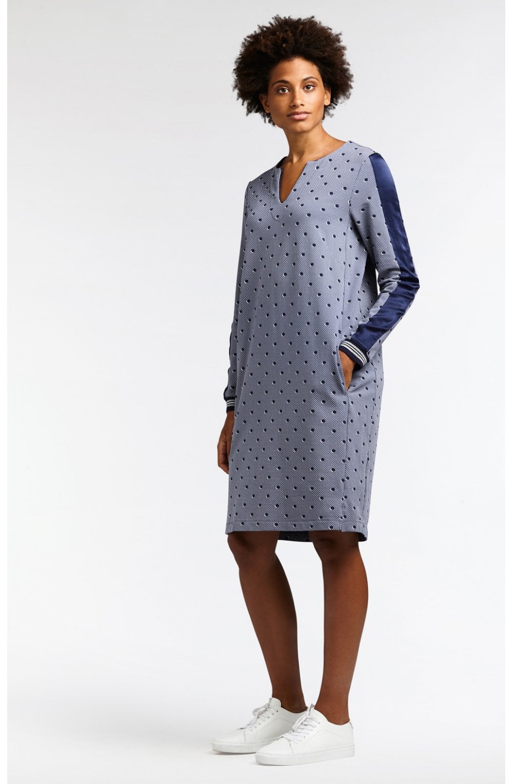 Spot Print Shift Dress