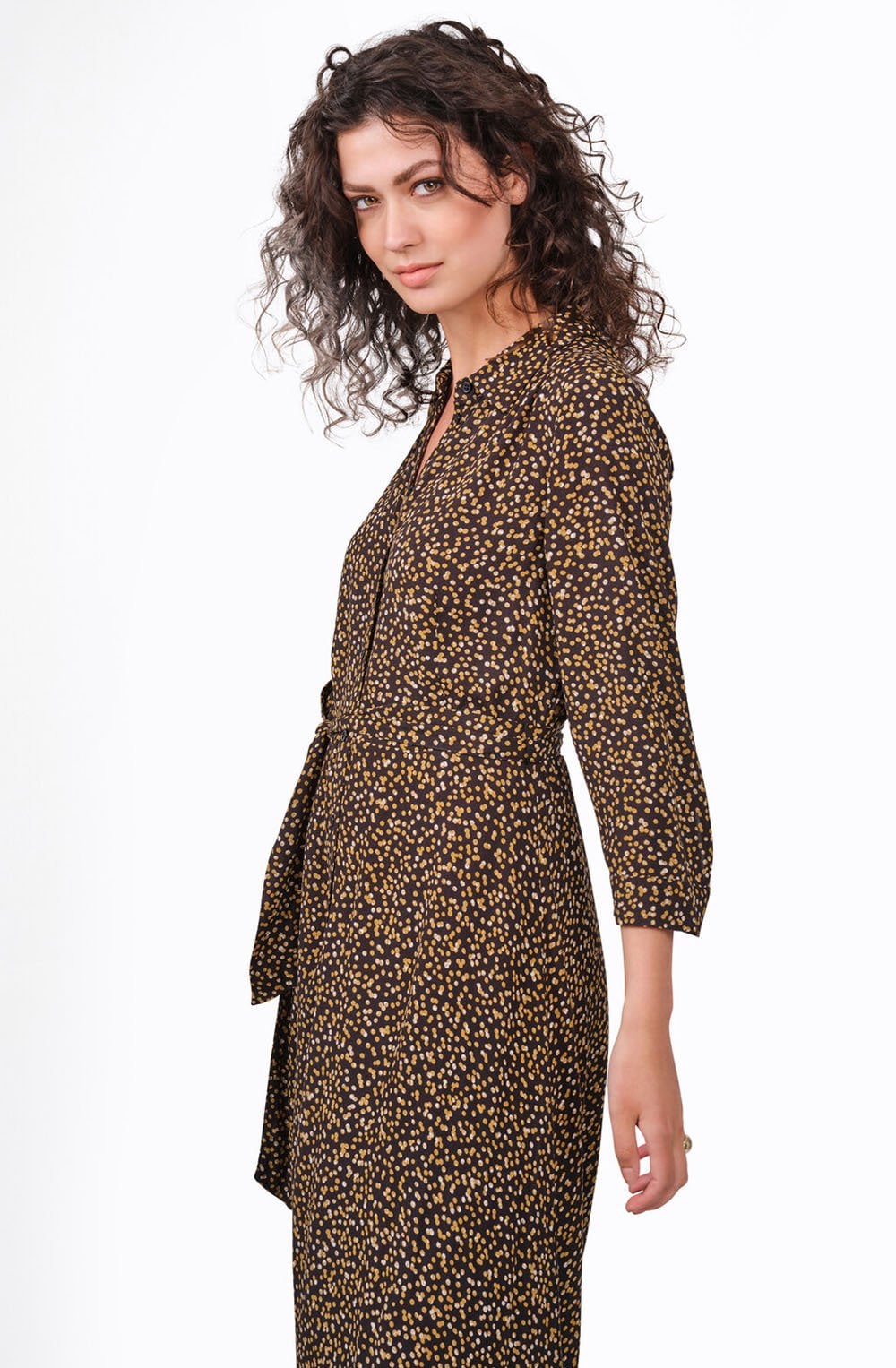 Spot Print Shirt Dress