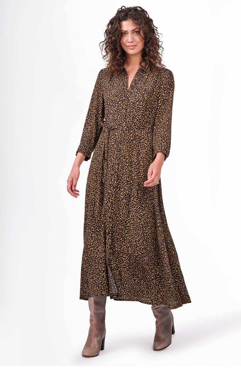 Spot Print Shirt Dress