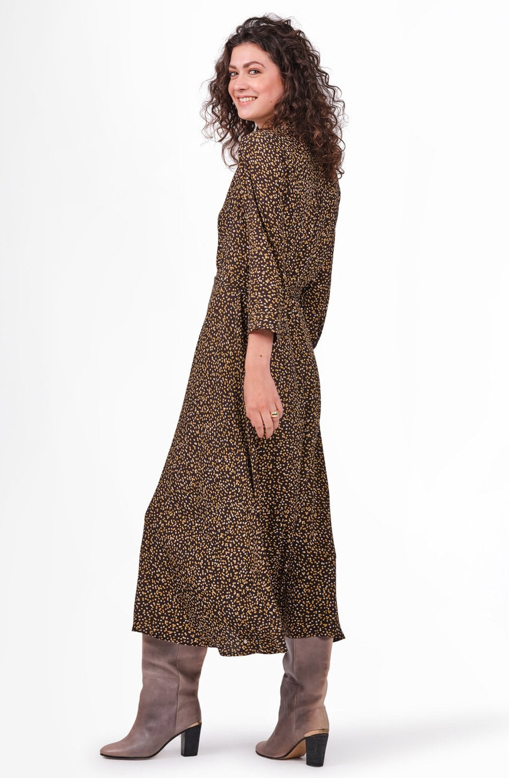 Spot Print Shirt Dress