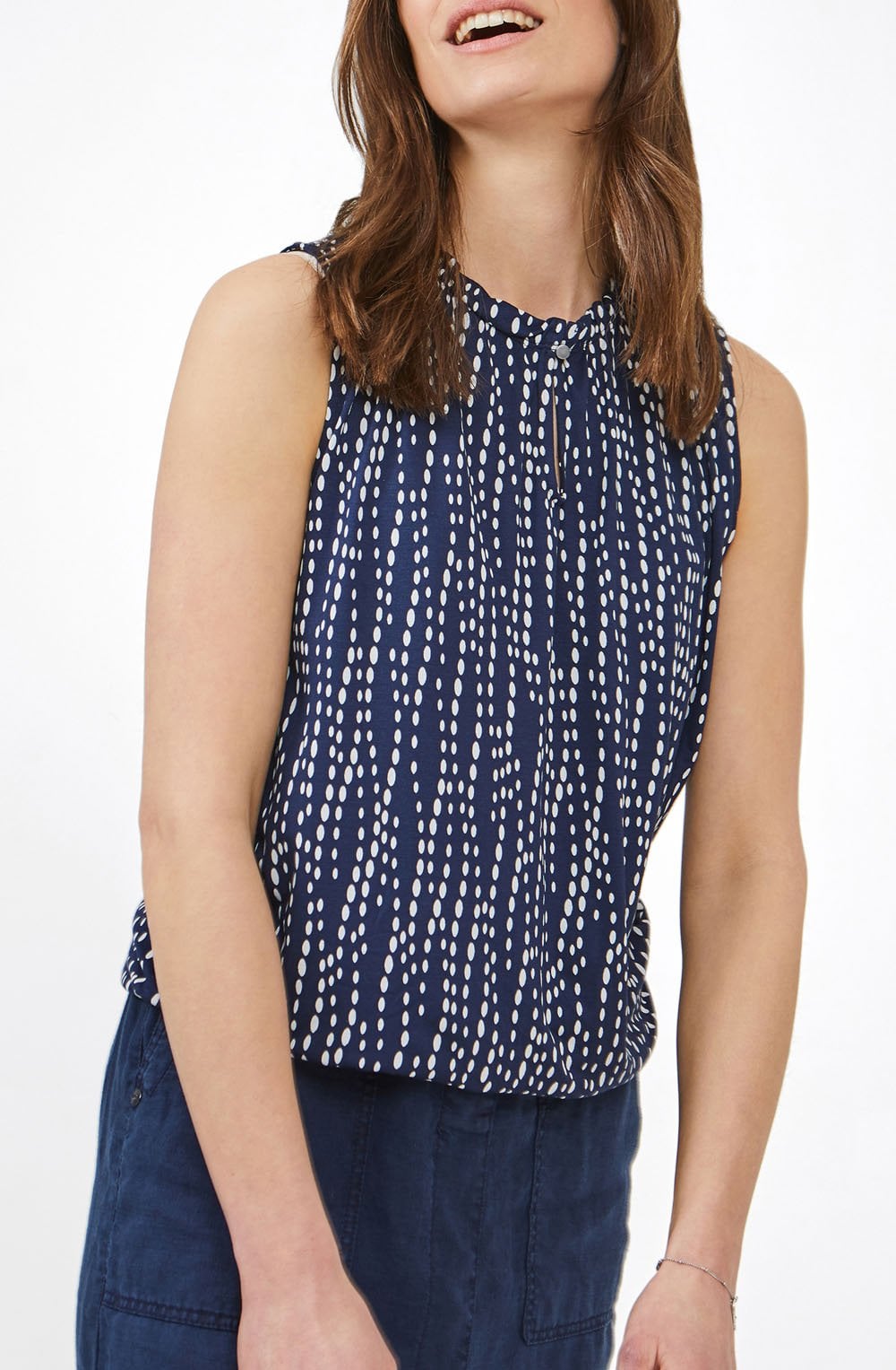 Spot Print Sleeveless Top