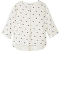 Spring White Spot Print Blouse