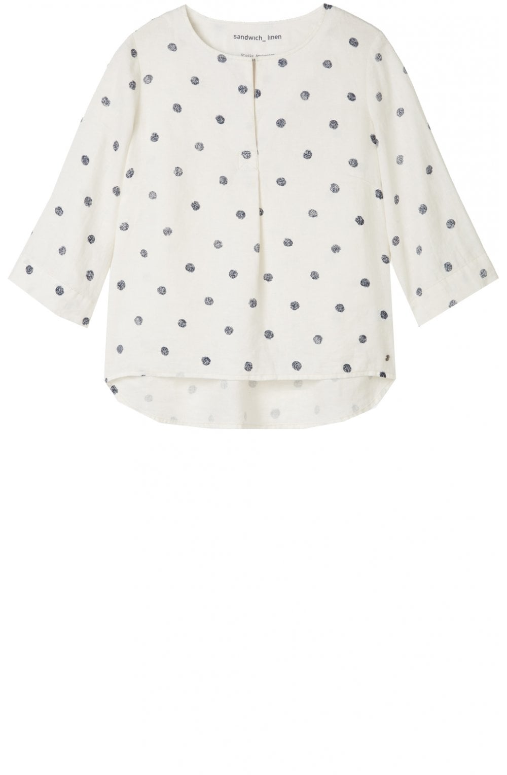 Spring White Spot Print Blouse
