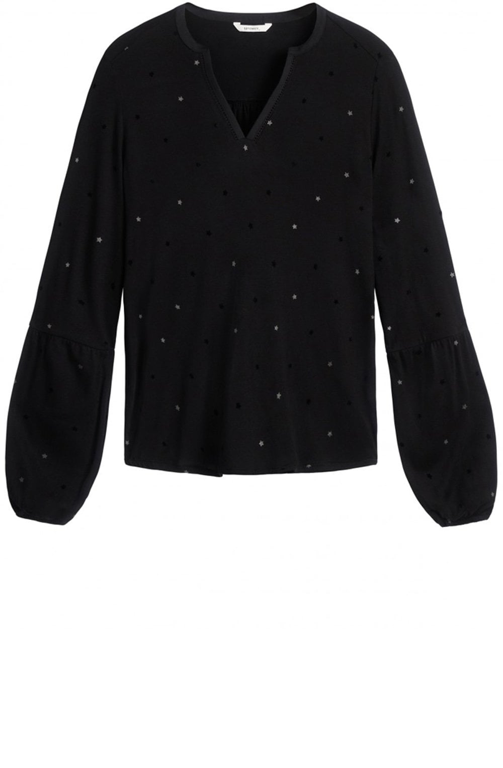 Star Print Bell Sleeve Top