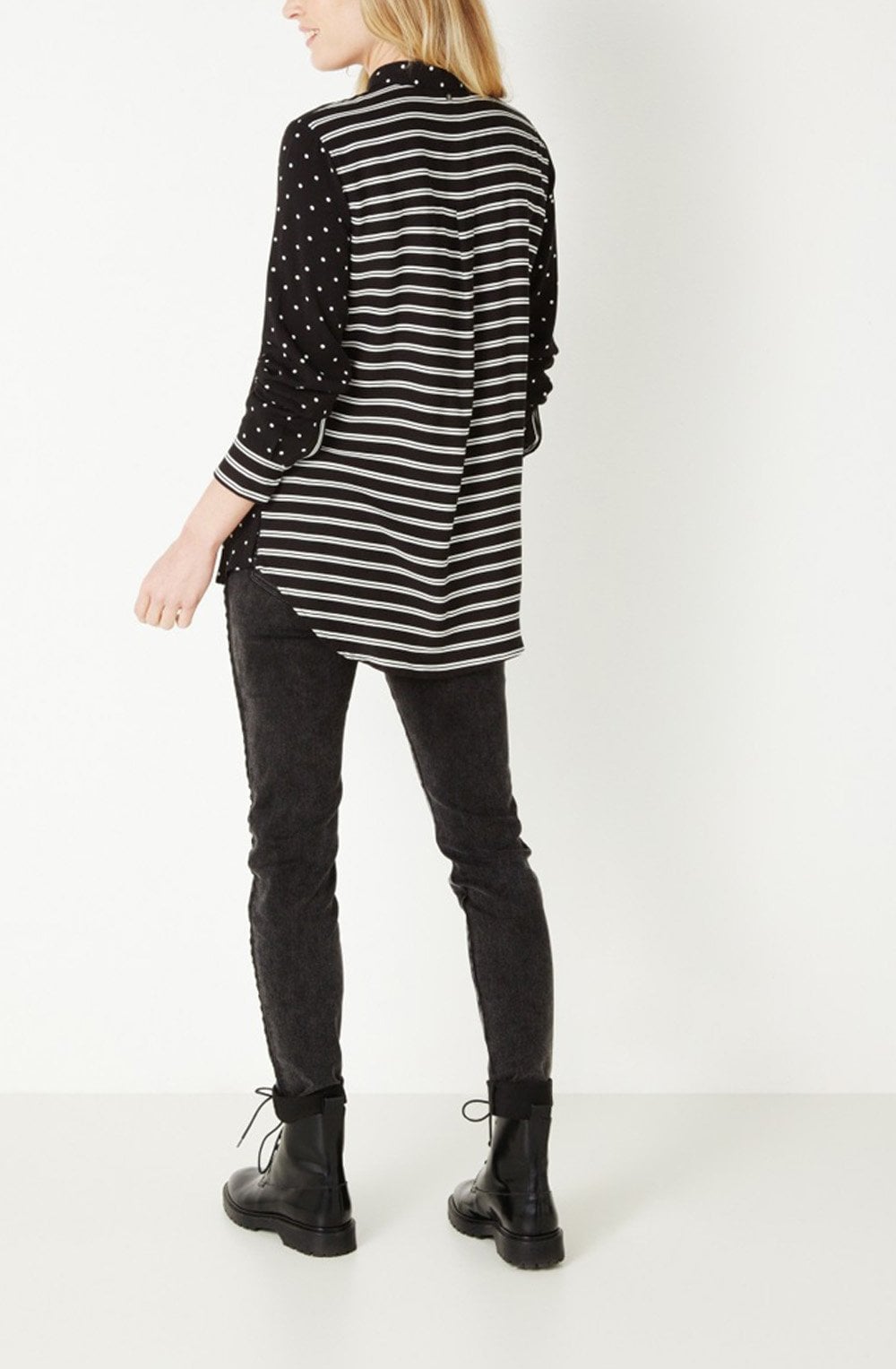 Stripe & Spot Print Blouse