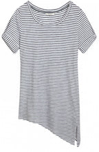 Striped Asymmetric T Shirt