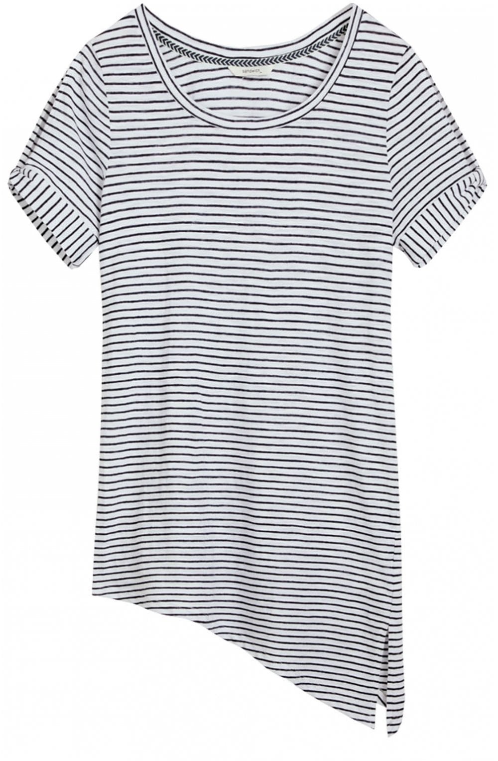 Striped Asymmetric T Shirt