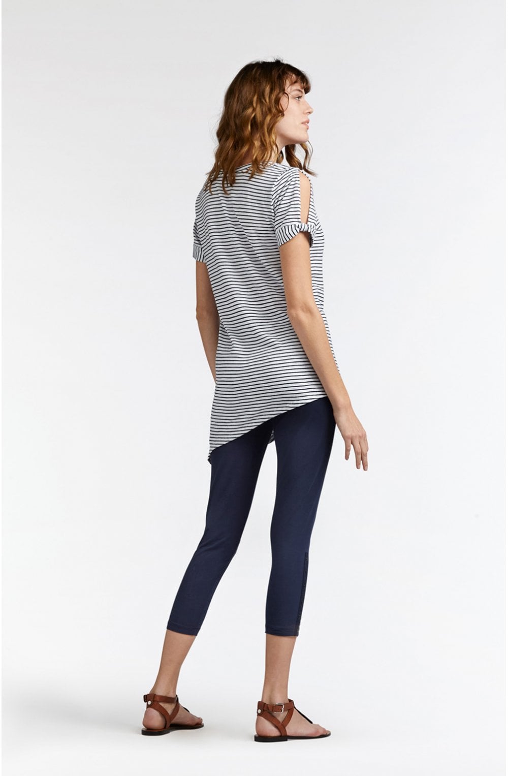 Striped Asymmetric T Shirt