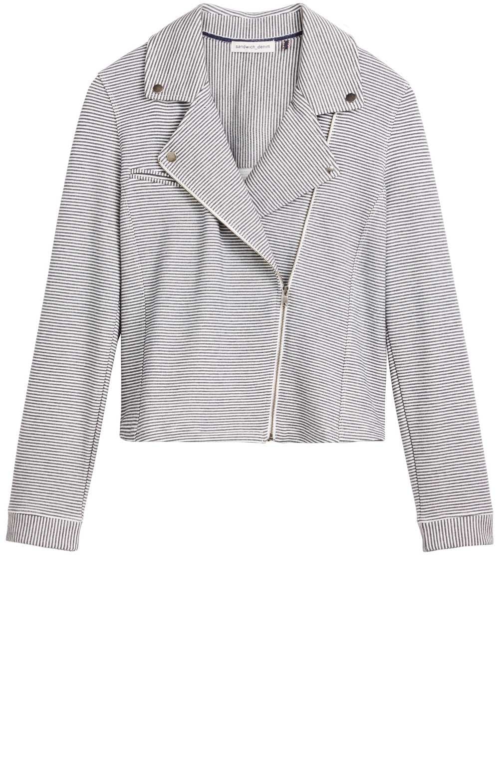 Striped Biker Style Jacket