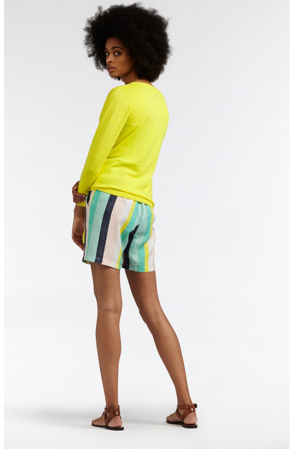 Striped Linen Shorts