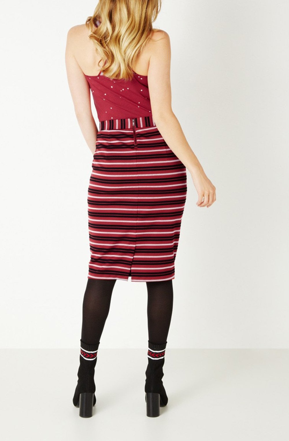 Striped textured Jersey Skirt