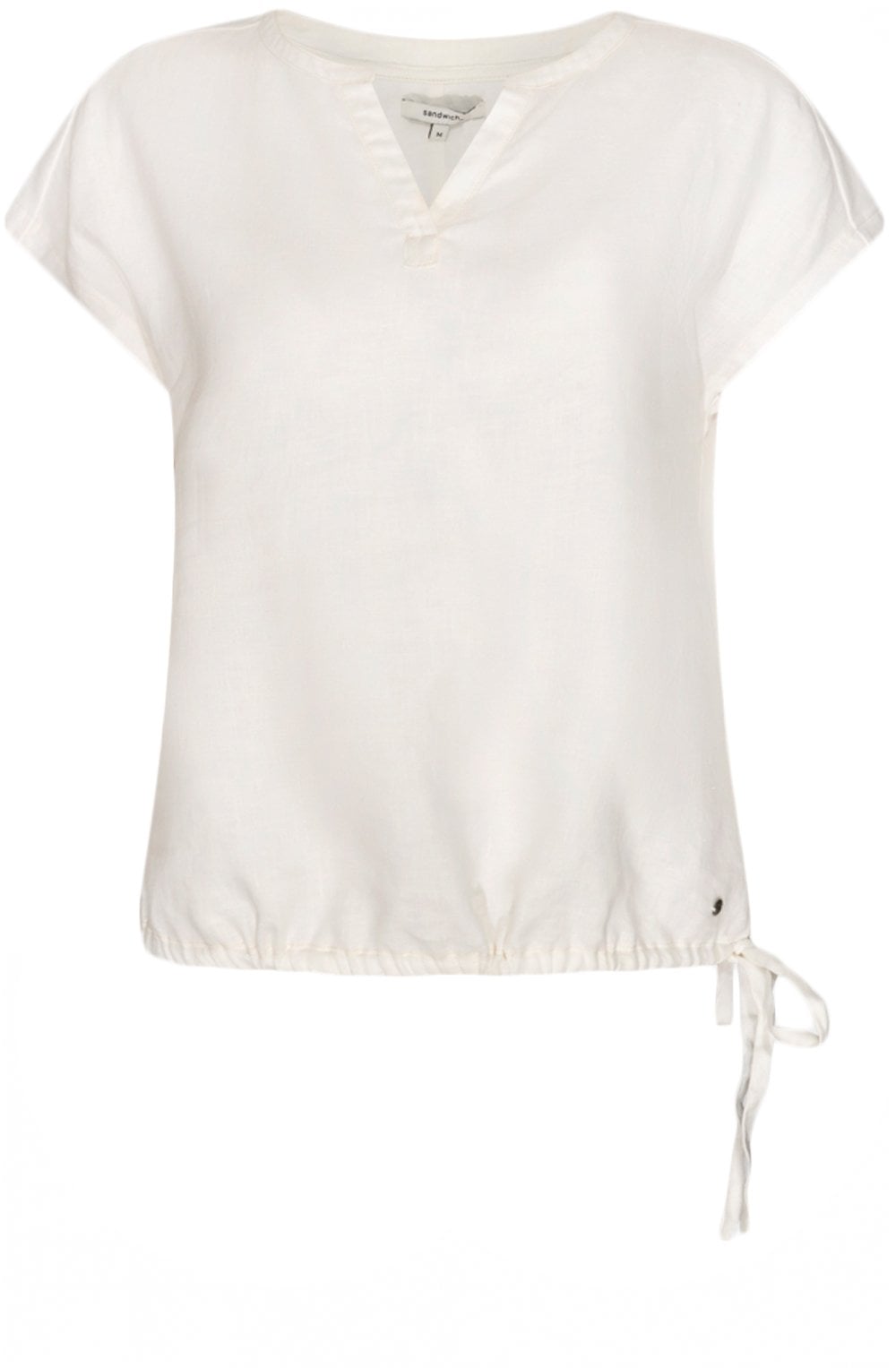 Sugar Swizzle Tie Detail Linen Top