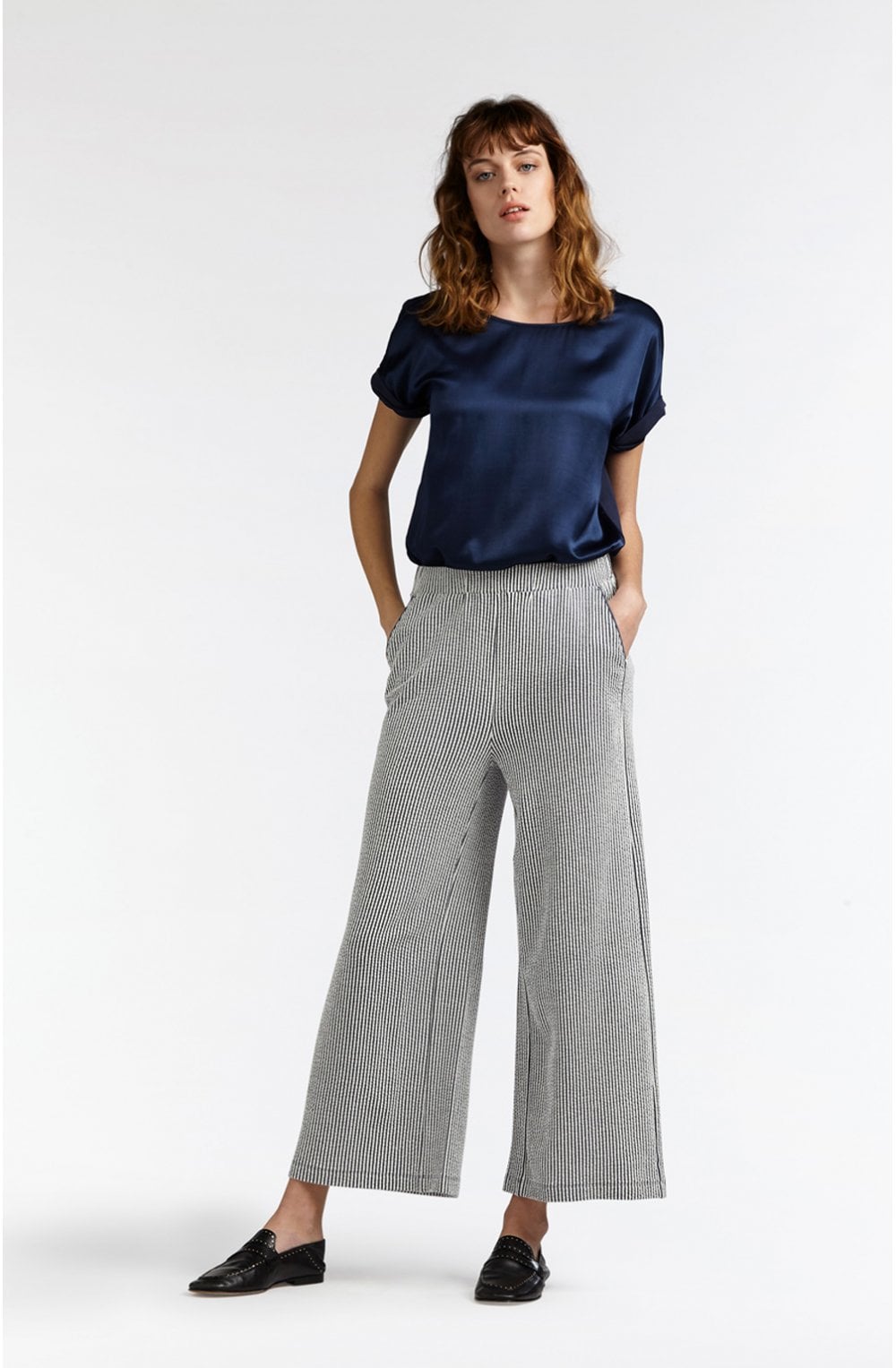 Textured Jersey Striped Trousers