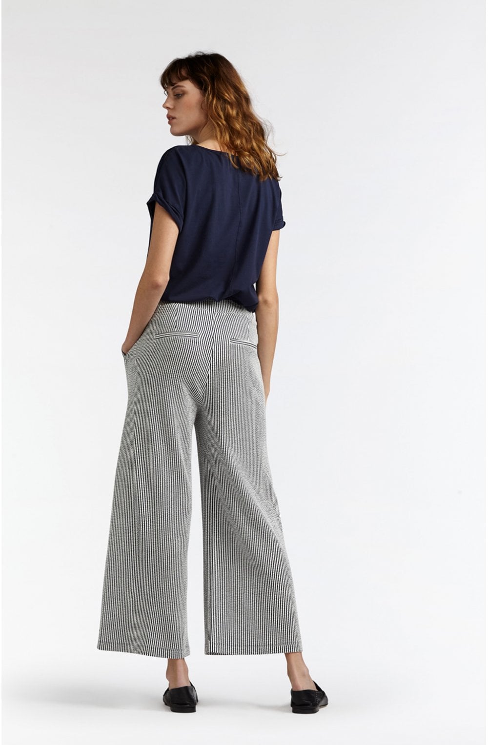 Textured Jersey Striped Trousers