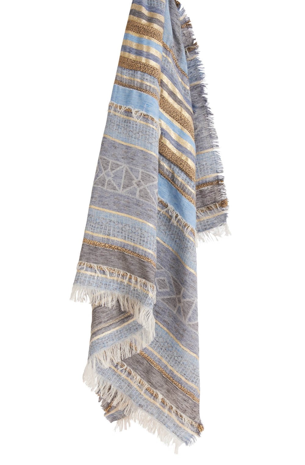 Textured Metallic Stripe Scarf
