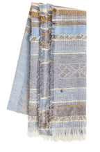 Textured Metallic Stripe Scarf