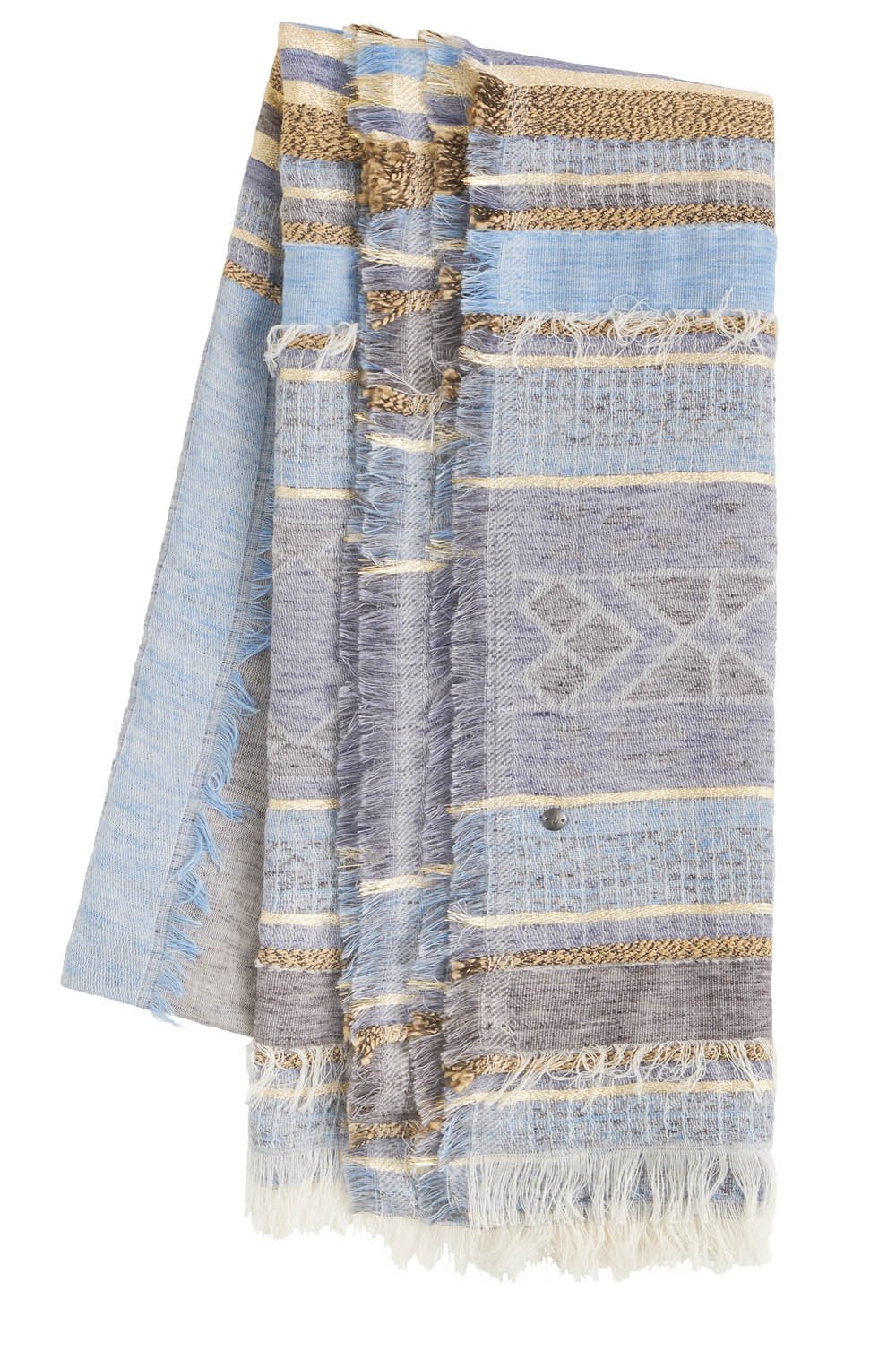 Textured Metallic Stripe Scarf