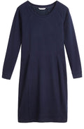 Textured Navy Shift Dress