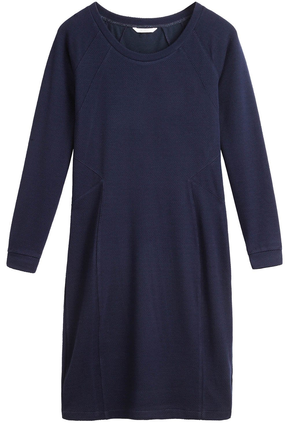 Textured Navy Shift Dress