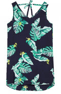Tropical Print Sleeveless Dress