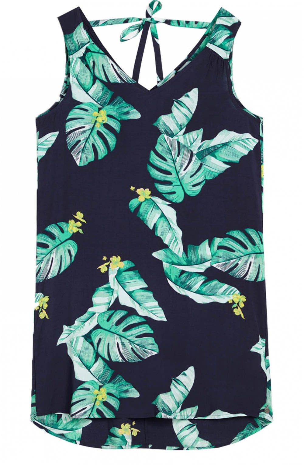 Tropical Print Sleeveless Dress