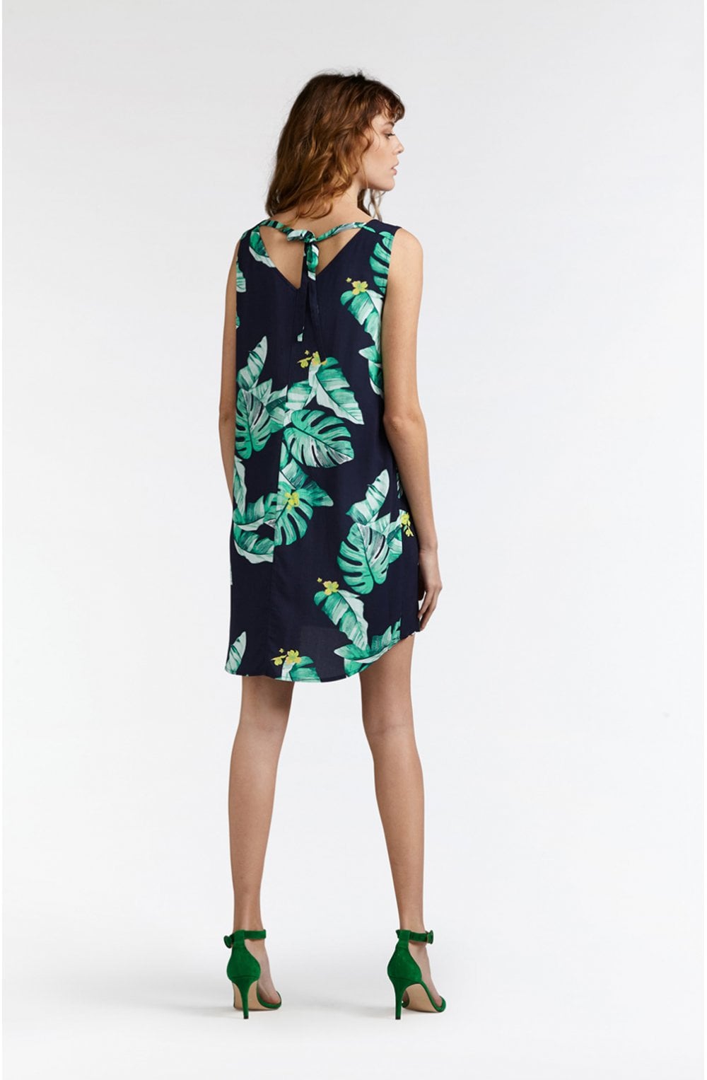 Tropical Print Sleeveless Dress