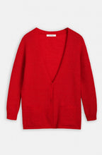 True Red Long Alpaca Cardigan